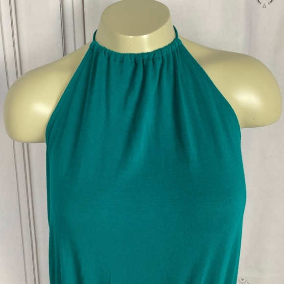 Express One Eleven Halter Bodysuit Teal Blue Super Soft One Piece Medium - Picture 3 of 7